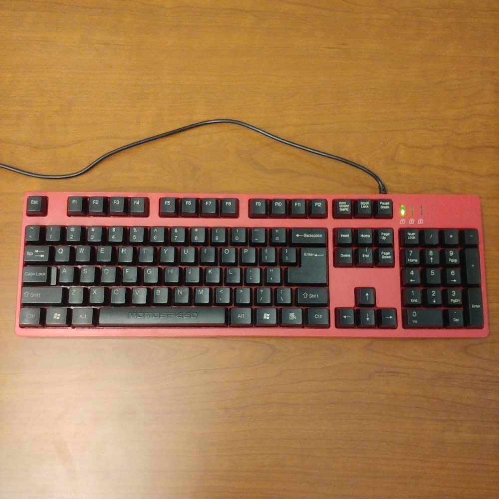 2/$30 Motospeed Mechanical Full Sized‎ Wired Red  Keyboard Gaming